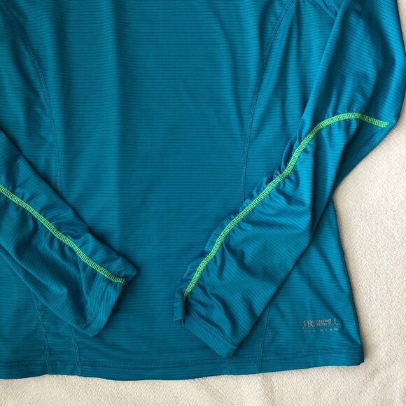 Running Room Fit Wear Long Slv Crew Neck Stripe Top Blue Sz M - no fabric tag - Picture 3 of 15